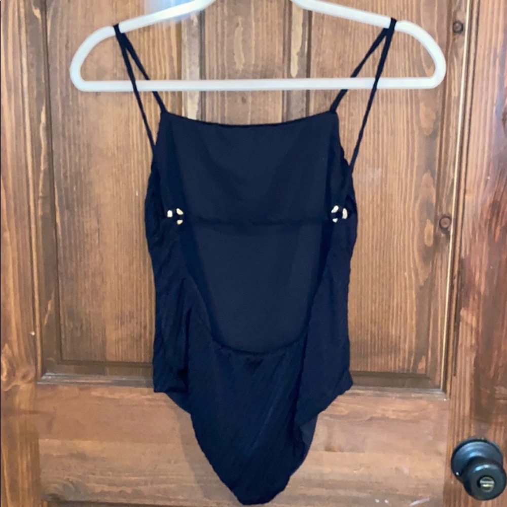 Woman's Revolve Black Open Back Bodysuit M